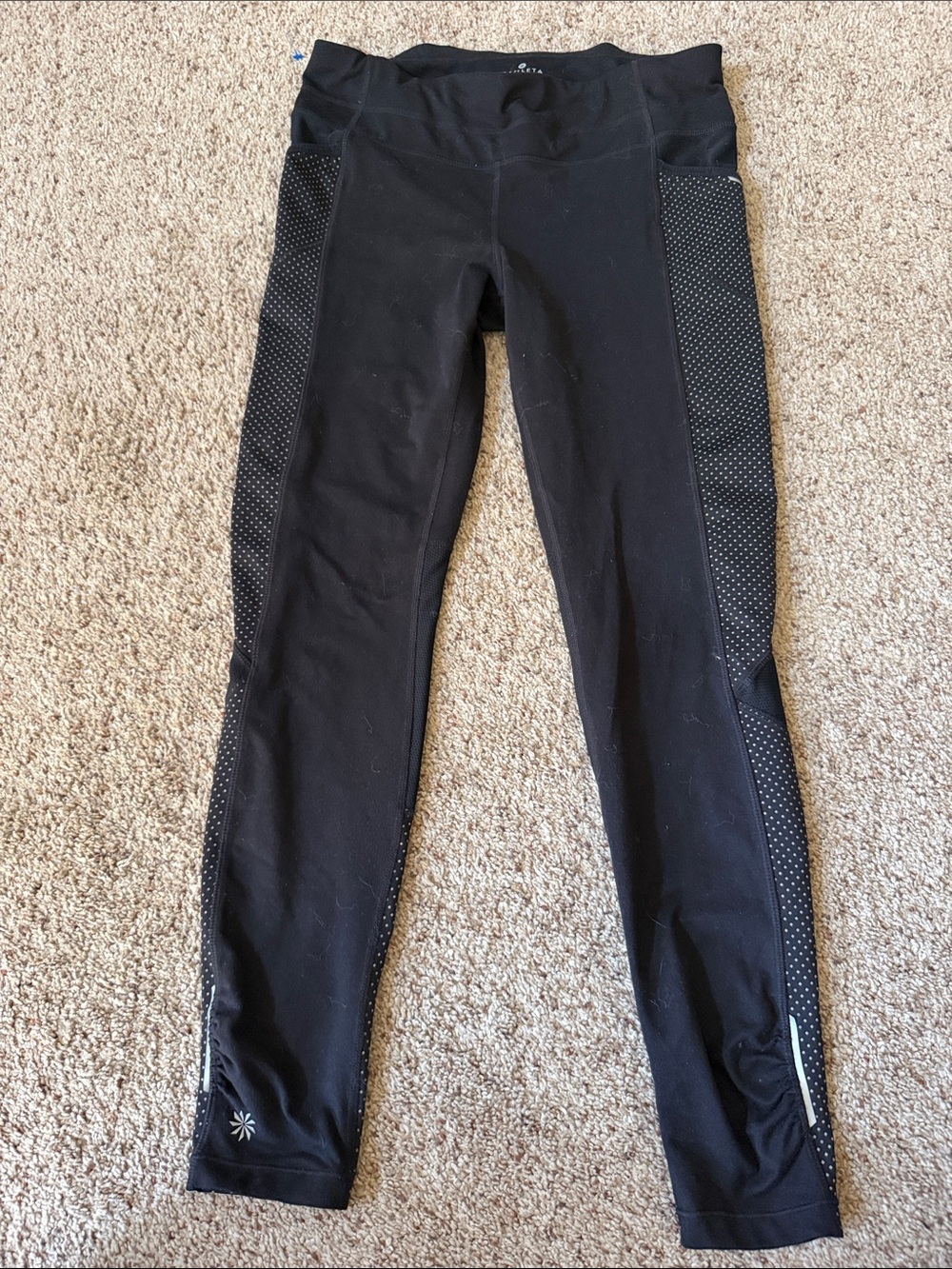 Athleta Black High-Waist Performance Leggings with Logo